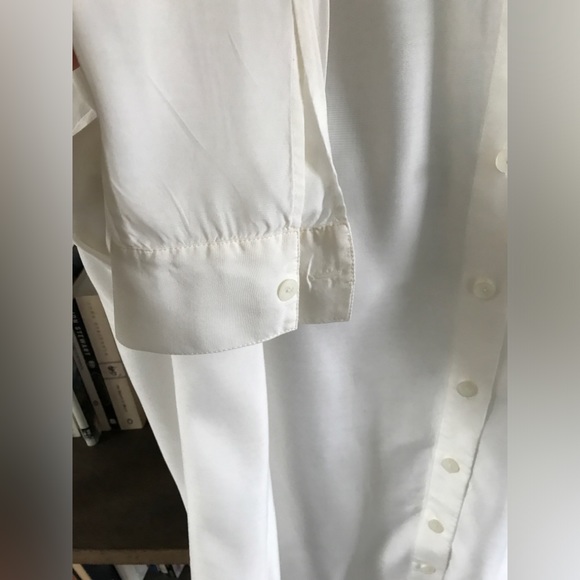 EUC Nap Loungewear White Dolphin Hem Oversized Collared Lounge Shirt M - Picture 6 of 16